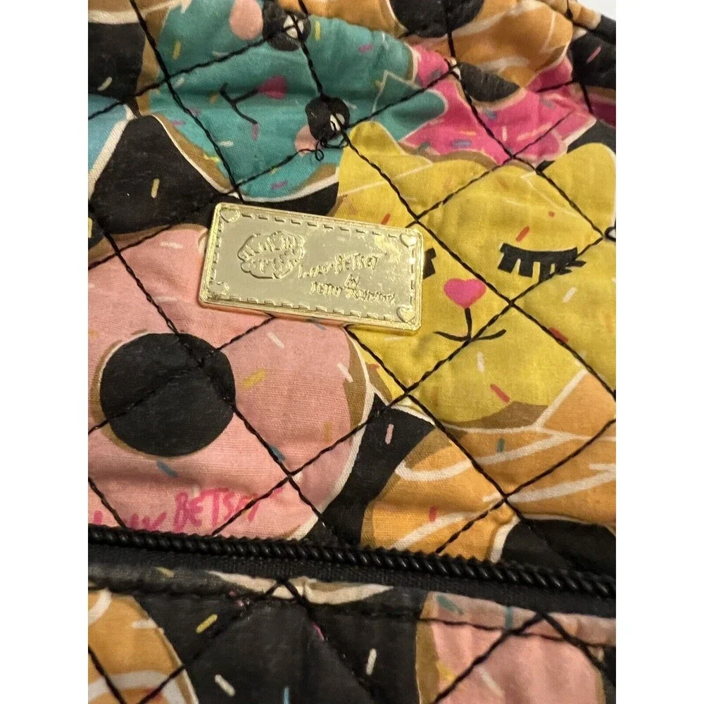 Betsey Johnson Backpack Quilted Cat Theme Back Pack‎ Doughnuts